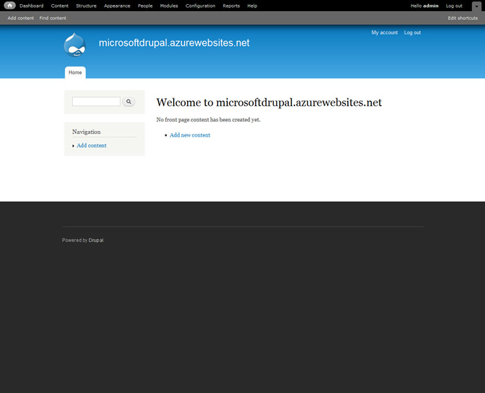 Новый сайт на CMS Drupal 7 в Windows Azure