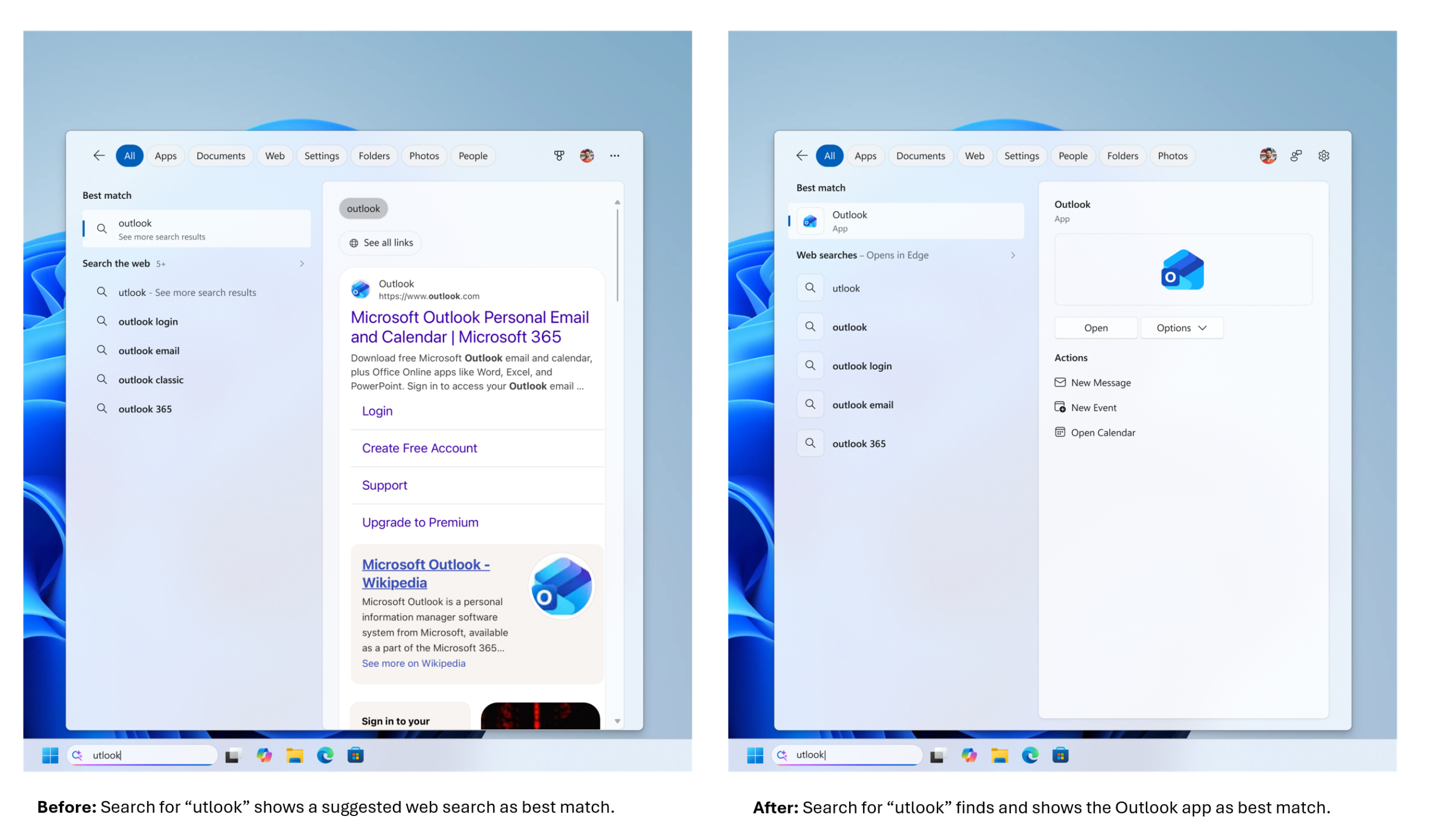 Улучшенный поиск по приложениям в Windows 11