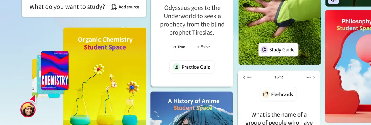 Adobe представила бесплатный инструмент для учёбы Acrobat Spaces