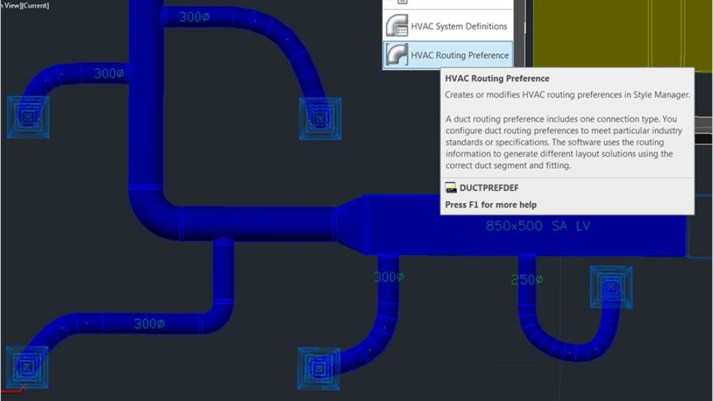 Улучшенные возможности настройки трассировки позволяют устанавливать связи с определениями воздуховодных систем
