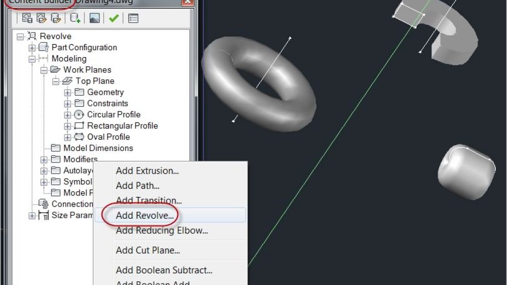 Теперь с помощью AutoCAD MEP проектировщики инженерных систем могут использовать вращение геометрии в Content Builder