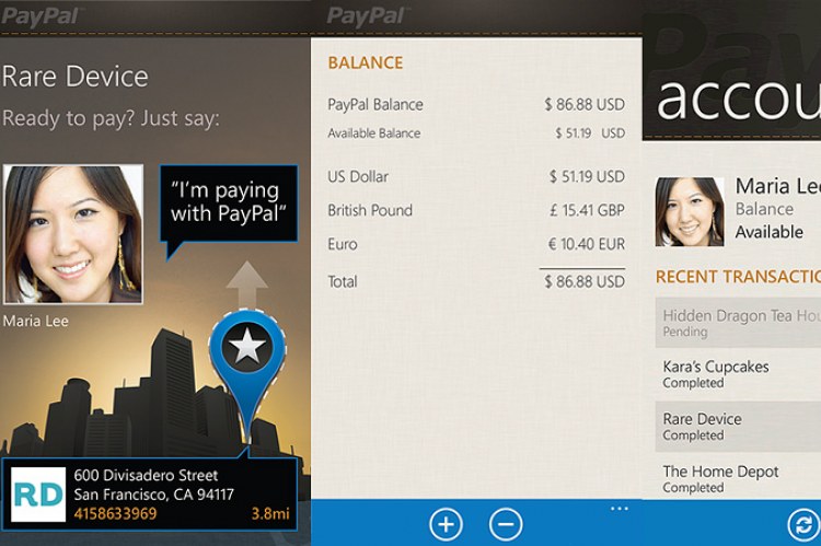 PayPal для Windows Phone