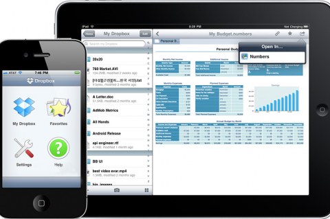 Сервис Dropbox на iPad и iPhone