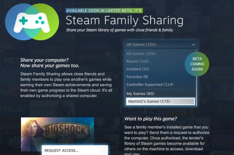 Valve Steam Family Sharing