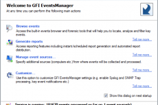 GFI EventsManager Консоль быстрого запуска
