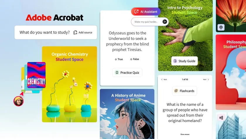 Adobe представила бесплатный инструмент для учёбы Acrobat Spaces